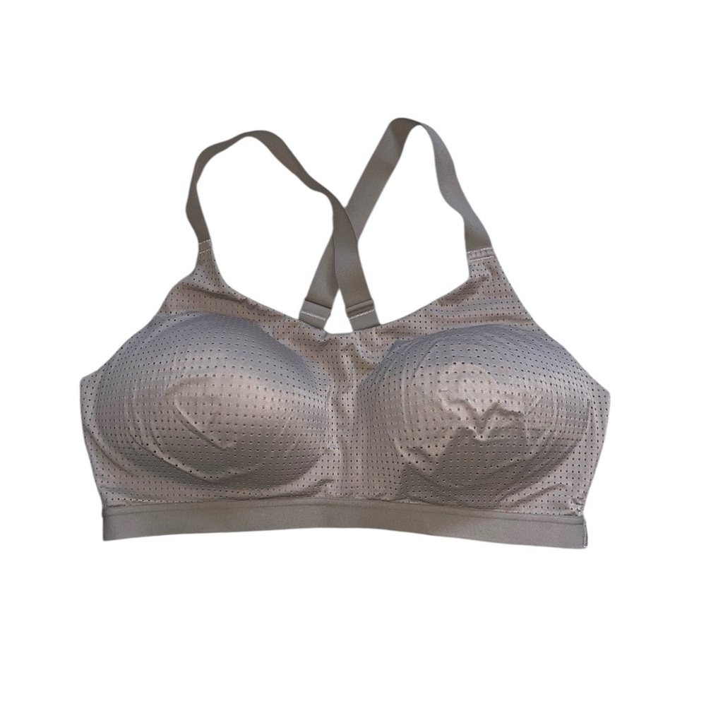 Victoria’s Secret VSX Sports Bra 38D Adjustable Cream Beige Women’s Cross Strap